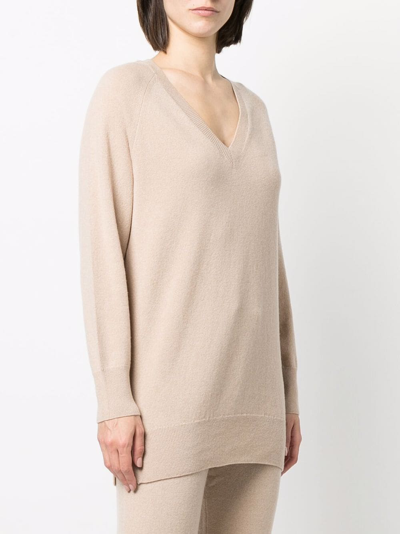 Paula V-neck Cashmere Jumper In Nude