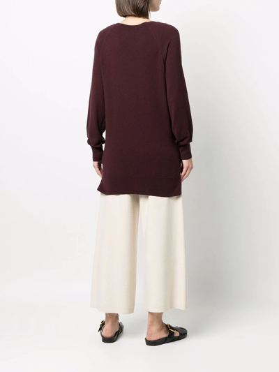 Paula V-neck Cashmere Jumper In Rot