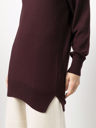 Paula V-neck Cashmere Jumper In Rot