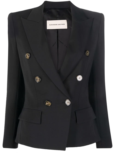 Shop Alexandre Vauthier Peak-lapels Double-breasted Blazer In Schwarz