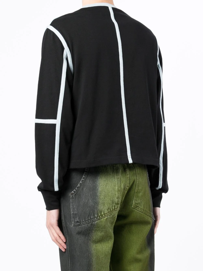 Shop Eckhaus Latta Panelled Cotton Jumper In Schwarz