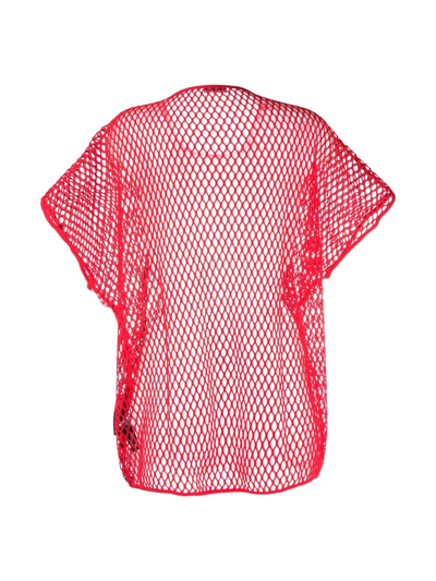 Shop Dsquared2 Cotton Net T-shirt In Rot