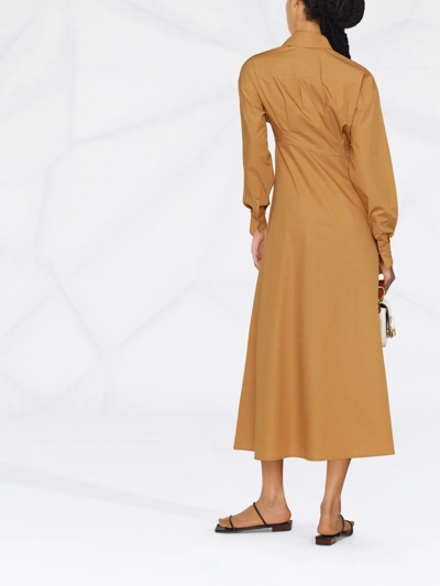 Shop Ivy & Oak Mid-length Cotton Shirt Dress In Braun