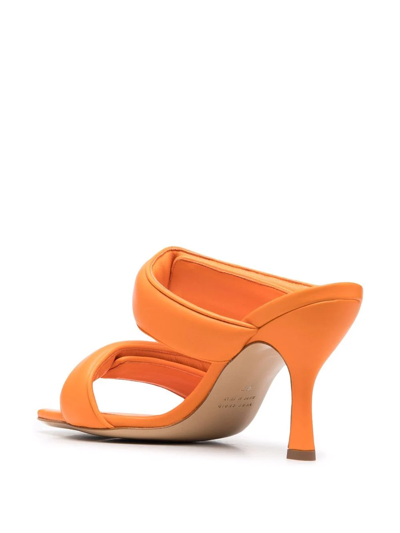 Shop Gia Borghini Double-strap Leather Sandals In Orange