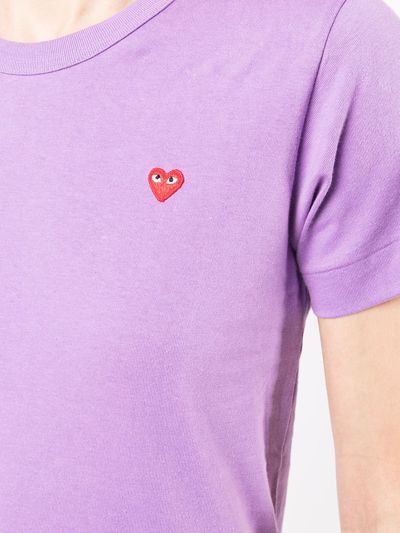 Shop Comme Des Garçons Play Heart-detail Short-sleeved T-shirt In Violett