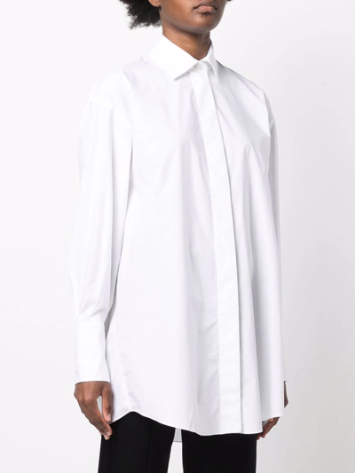 Shop Patou Organic-cotton Mini Shirtdress In Weiss