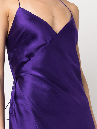 Shop Michelle Mason V-neck Silk Dress In Violett