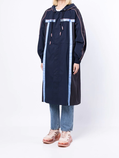 Bapy By *a Bathing Ape® Contrast-panel Raincoat In Blau