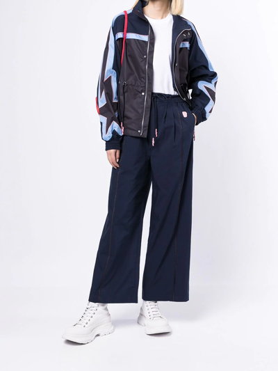 Bapy By *a Bathing Ape® Wide-leg Logo-patch Track Pants In Blau