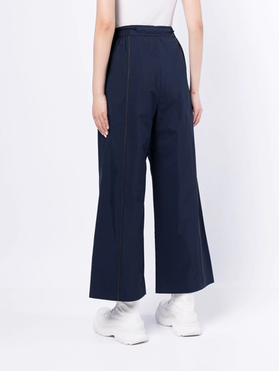 Bapy By *a Bathing Ape® Wide-leg Logo-patch Track Pants In Blau