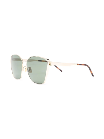 Saint Laurent Square-frame Sunglasses In Gold