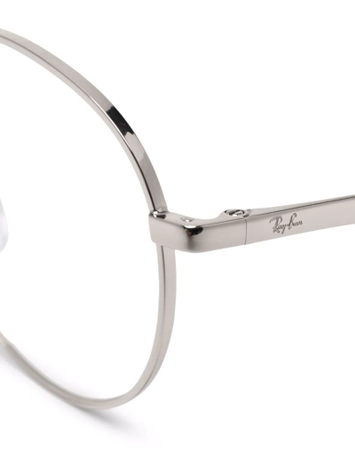 Ray Ban Round-frame Glasses In Silber