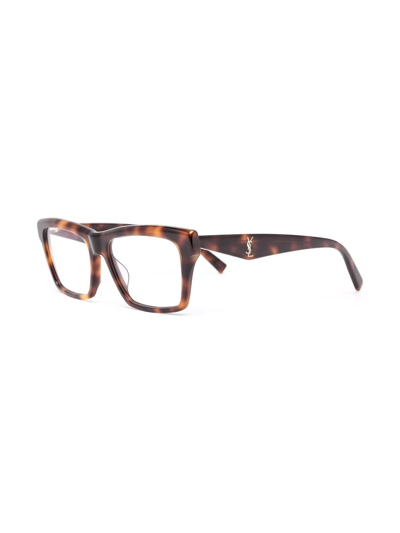 Saint Laurent Wayfarer-frame Glasses In Braun