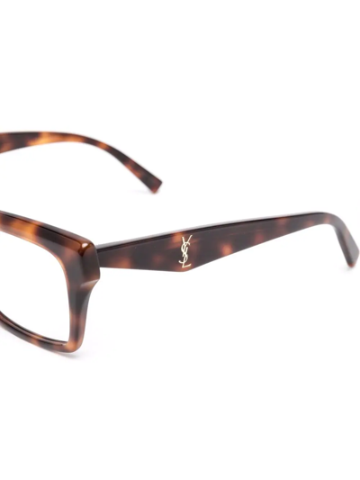 Saint Laurent Wayfarer-frame Glasses In Braun