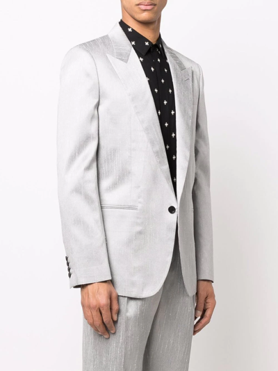 Saint Laurent Single-breasted Suit Blazer In Grey