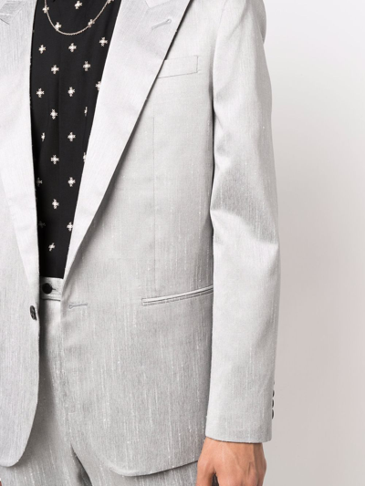 Saint Laurent Single-breasted Suit Blazer In Grey