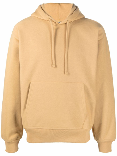 Shop Stussy Embroidered Logo Fleece Hoodie In Nude