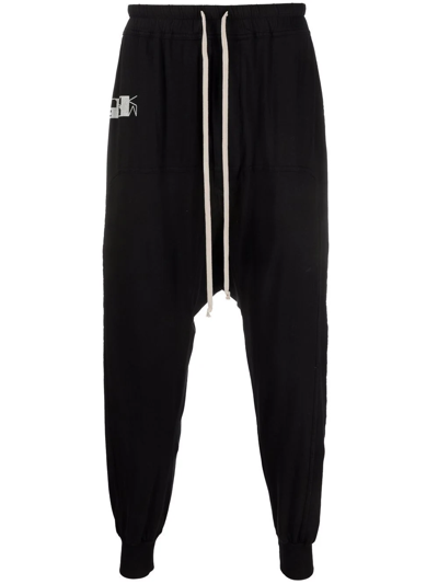 Rick Owens Drkshdw Drawstring-waist Drop-crotch Trousers In Schwarz