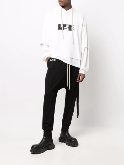 Rick Owens Drkshdw Drawstring-waist Drop-crotch Trousers In Schwarz