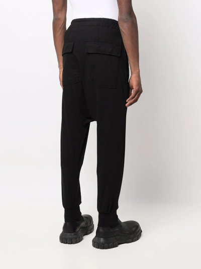 Rick Owens Drkshdw Drawstring-waist Drop-crotch Trousers In Schwarz