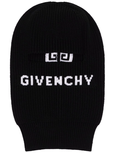 Shop Givenchy Intarsia-knit Wool Balaclava In Black
