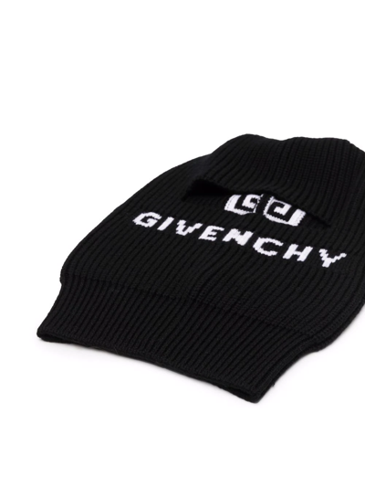 Shop Givenchy Intarsia-knit Wool Balaclava In Black