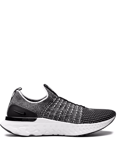 Shop Nike React Phantom Run Flyknit "black/white" Sneakers