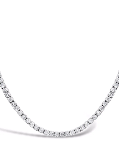 Pragnell 18kt White Gold Line Diamond Necklace In Silber