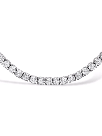 Pragnell 18kt White Gold Line Diamond Necklace In Silber