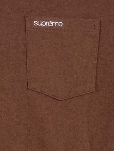 Shop Supreme Short-sleeve Pocket T-shirt In Braun