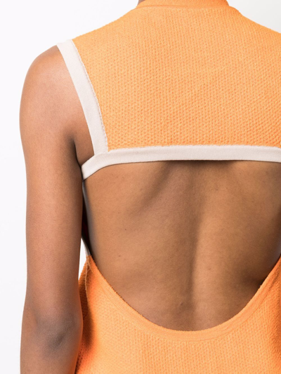 Jacquemus Sorbetto Knitted Mini Dress In Orange