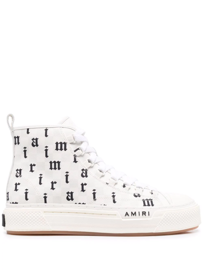 Shop Amiri Court Logo-print Sneakers In Weiss