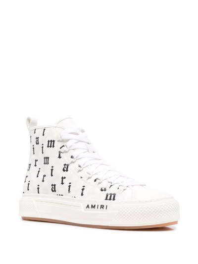 Shop Amiri Court Logo-print Sneakers In Weiss