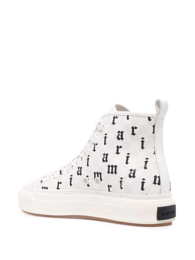 Shop Amiri Court Logo-print Sneakers In Weiss