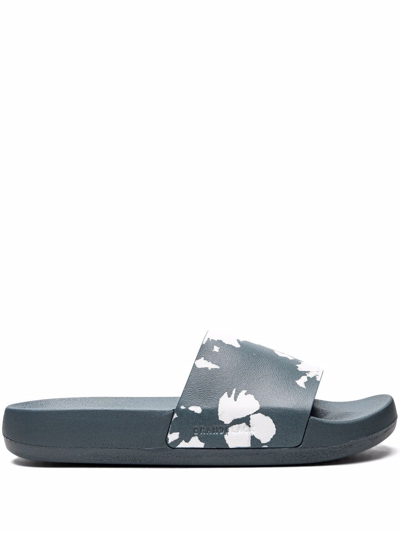 Shop Brand Black Kashiba-lux Printed Slides In Grey