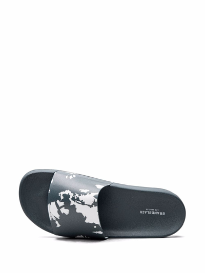 Shop Brand Black Kashiba-lux Printed Slides In Grey