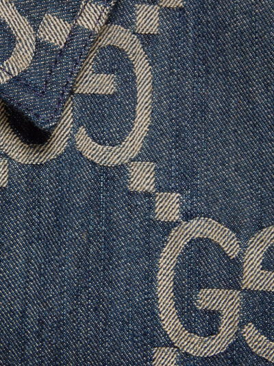 Gucci Jumbo Gg Oversized Denim Jacket In Blue