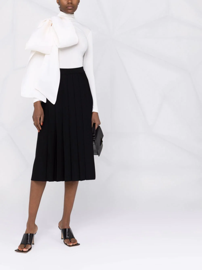 Atu Body Couture Bow-detail Roll-neck Top In Weiss