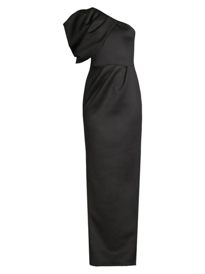 Shop Black Halo Women's Egan One-shoulder Gown In Black