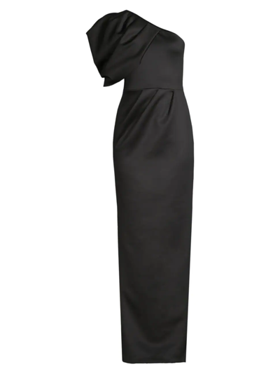 black halo one shoulder dress Black Halo Women's Arliss Maxi Dress - Black