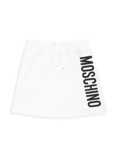 Shop Moschino Little Girl's & Girl's Logo Skirt In White