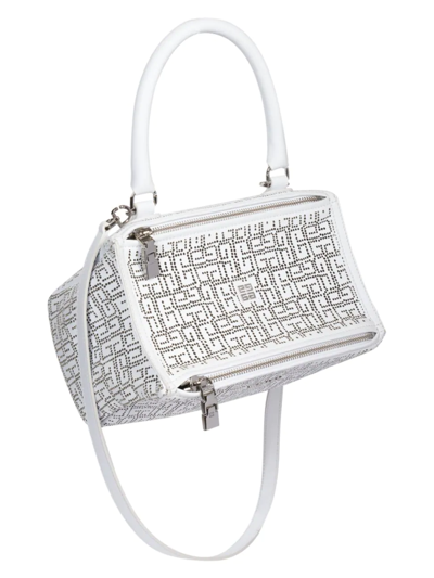 Shop Givenchy Women's Pandora Perforated Logo Leather Bag In Ivory