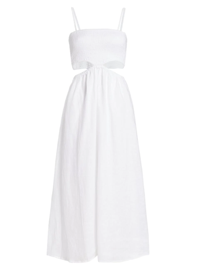 Shop Faithfull The Brand Women's Tayari Linen Midi Dress In Plain White