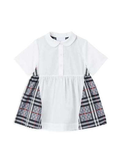 Shop Burberry Baby's & Little Girl's Mini Mitsie Polo Dress In Pale Blue Check