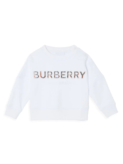 Shop Burberry Baby's & Little Girl's Mini Eugene Logo Sweatshirt In White