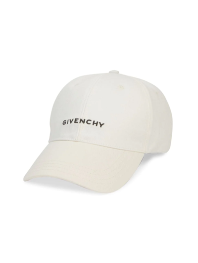 Shop Givenchy Men's Embroidered Logo Baseball Cap In White