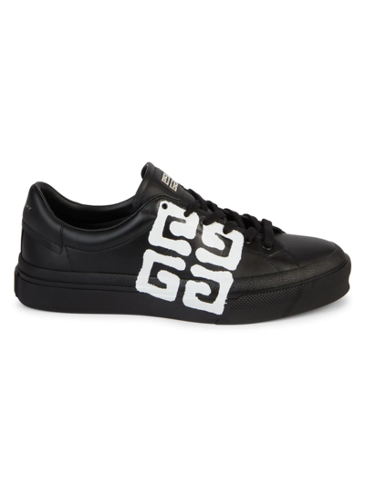Shop Givenchy Men's New City Leather Sneakers In Black White