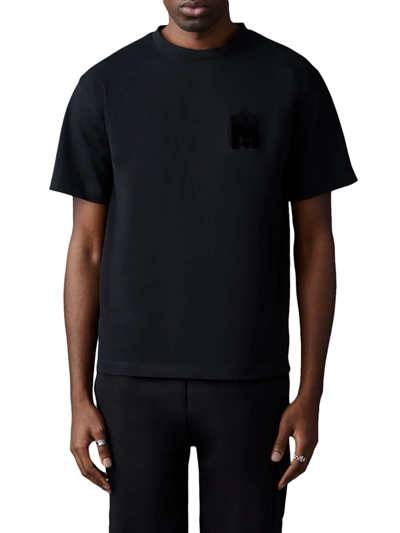 Shop Mackage Logo Crewneck T-shirt In Black