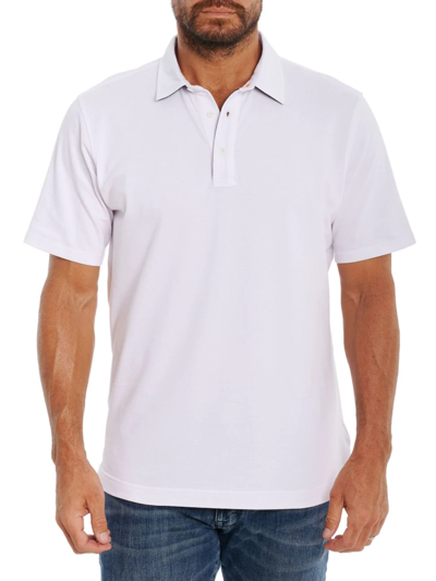 Shop Robert Graham Men's Sea Level Knit Polo Shirt In White