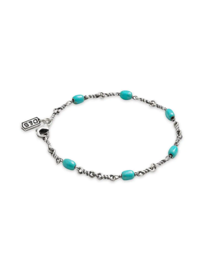 Shop Degs & Sal Men's Sterling Silver & Turquoise Twisted Cable Chain Bracelet